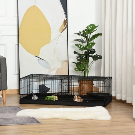 immagine-2-easycomfort-easycomfort-gabbia-per-roditori-in-metallo-e-tela-nera-118x59x36cm