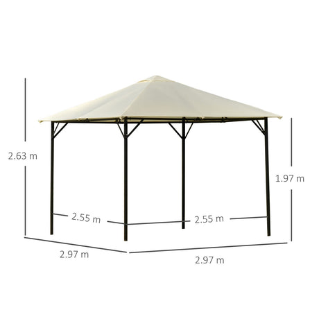 immagine-2-easycomfort-easycomfort-gazebo-da-giardino-3x3m-in-metallo-con-doppio-tettuccio-bianco-e-crema-ean-8055776912592