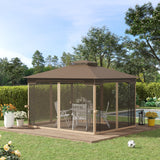 immagine-2-easycomfort-easycomfort-gazebo-da-giardino-con-zanzariera-doppio-tetto-e-struttura-metallo-3-7x3m-marrone-e-beige