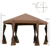 immagine-2-easycomfort-easycomfort-gazebo-da-giardino-pieghevole-ed-esagonale-con-zanzariera-in-acciaio-e-poliestere-3-2x3-2x2-6-m-marrone-ean-8055776915838