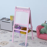 immagine-2-easycomfort-easycomfort-lavagnetta-con-cavalletto-per-bambini-3-in-1-e-con-rullo-fogli-di-carta-in-legno-rosa