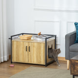 immagine-2-easycomfort-easycomfort-mobile-lettiera-per-gatti-con-2-ante-e-ingresso-laterale-82-3x51x54cm-color-legno-e-nero