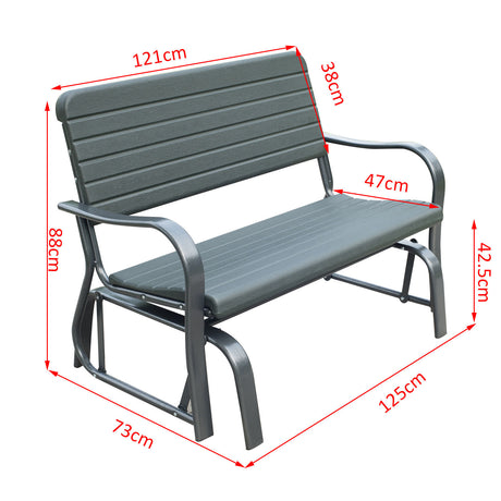 immagine-2-easycomfort-easycomfort-panchina-a-dondolo-da-giardino-in-metallo-e-plastica-grigio-ean-8054144135014