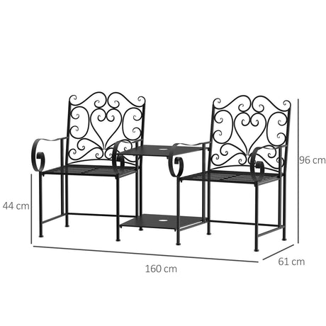 immagine-2-easycomfort-easycomfort-panchina-da-giardino-2-posti-con-tavolino-e-foro-per-ombrellone-nero-ean-8055776912837