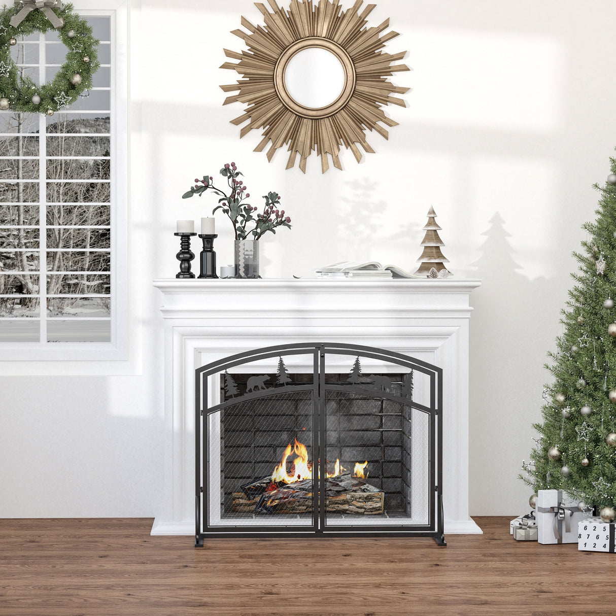 immagine-2-easycomfort-easycomfort-parascintille-per-camino-in-metallo-nero-con-2-porte-chiusura-a-clip-99x35x80cm-nero