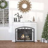 immagine-2-easycomfort-easycomfort-parascintille-per-camino-in-metallo-nero-con-2-porte-chiusura-a-clip-99x35x80cm-nero