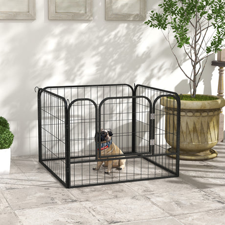 immagine-2-easycomfort-easycomfort-recinto-per-cani-pieghevole-per-interno-ed-esterno-porta-con-catenaccio-e-picchetti-di-fissaggio-82x82x60cm-grigio-scuro