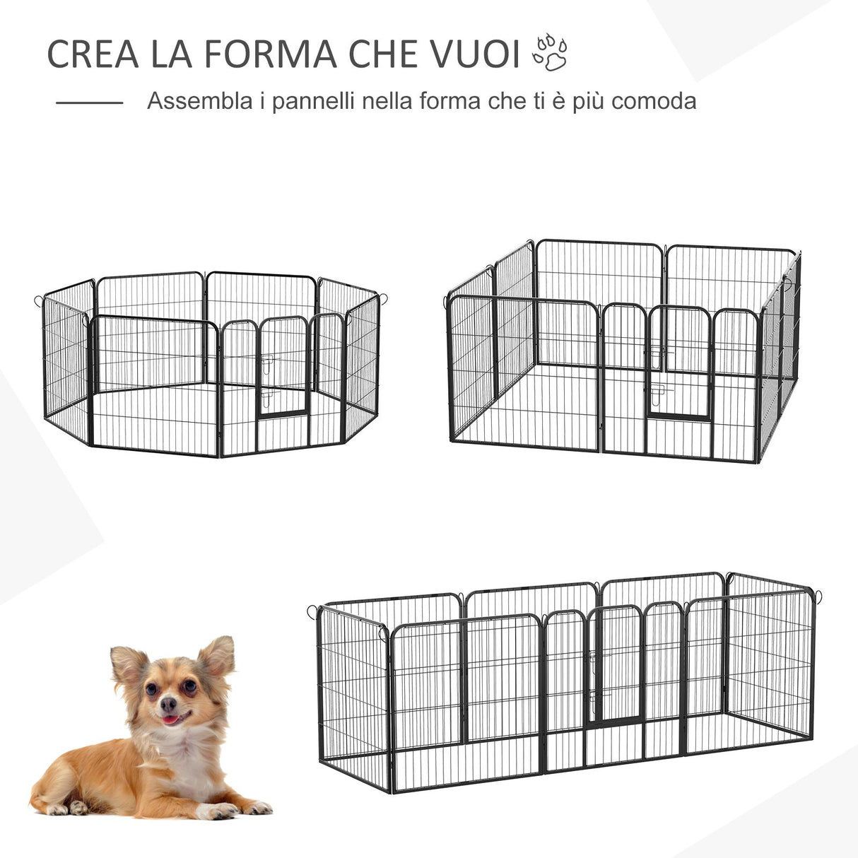 immagine-2-easycomfort-easycomfort-recinto-recinzione-per-animali-cuccioli-cani-8pz-80x80cm-nero-ean-8054144134345