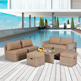 immagine-2-easycomfort-easycomfort-salotto-da-giardino-in-pe-rattan-6-pezzi-con-divano-2-poltroncine-2-pouf-e-tavolino-cachi-e-beige-ean-8055776916521