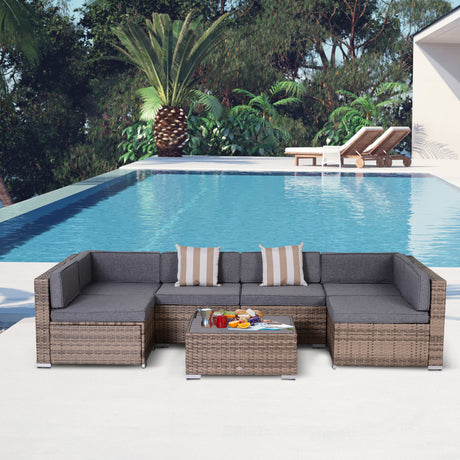 immagine-2-easycomfort-easycomfort-salotto-da-giardino-in-rattan-da-7-pezzi-con-tavolino-e-divano-modulabile-con-cuscini-grigio