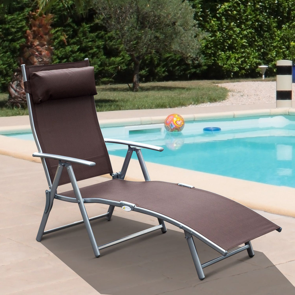 immagine-2-easycomfort-easycomfort-sdraio-prendisole-relax-reclinabile-pieghevole-con-cuscino-giardino-marrone-ean-8054144136332