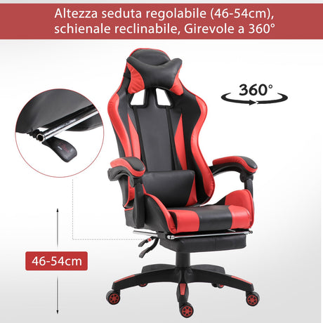 immagine-2-easycomfort-easycomfort-sedia-da-gaming-con-poggiapiedi-estendibile-poltrona-gaming-ergonomica-reclinabile-ecopelle-6660127-134cm-rosso-ean-8055776914237