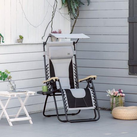 immagine-2-easycomfort-easycomfort-sedia-sdraio-da-giardino-zero-gravity-pieghevole-e-reclinabile-con-tettuccio-poggiatesta-e-porta-bicchieri-grigio-chiaro