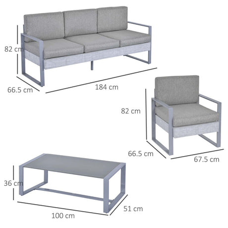 immagine-2-easycomfort-easycomfort-set-4-pezzi-mobili-da-giardino-con-divano-3-posti-2-poltrone-con-cuscini-e-tavolino-in-alluminio-e-vetro-grigio-ean-8055776916620