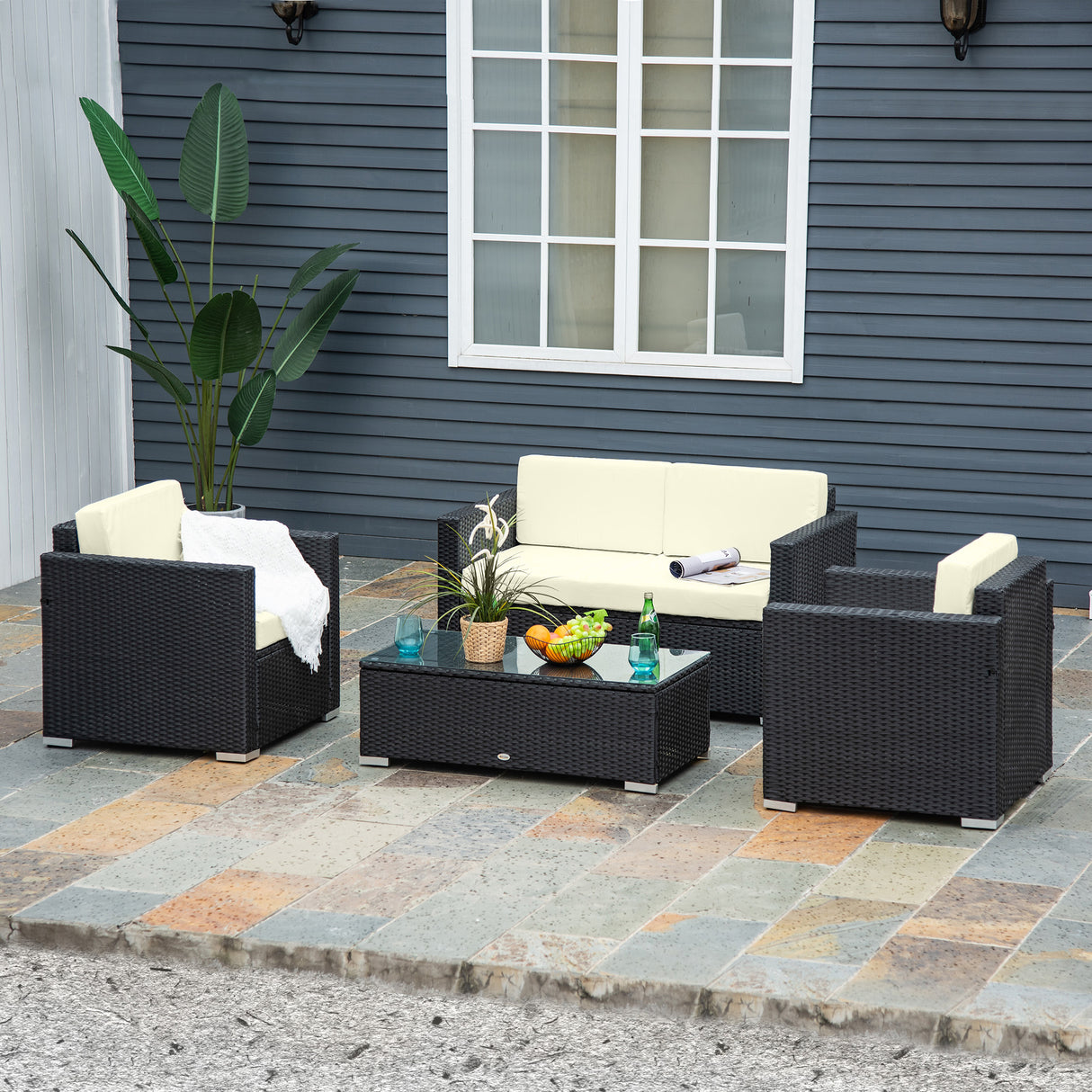 immagine-2-easycomfort-easycomfort-set-da-giardino-4-pezzi-in-rattan-pe-e-acciaio-con-divano-2-poltrone-e-tavolino-da-caffe-nero