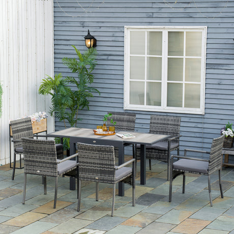 immagine-2-easycomfort-easycomfort-set-da-giardino-con-tavolo-allungabile-e-6-sedie-con-cuscini-in-rattan-pe-grigio-e-marrone