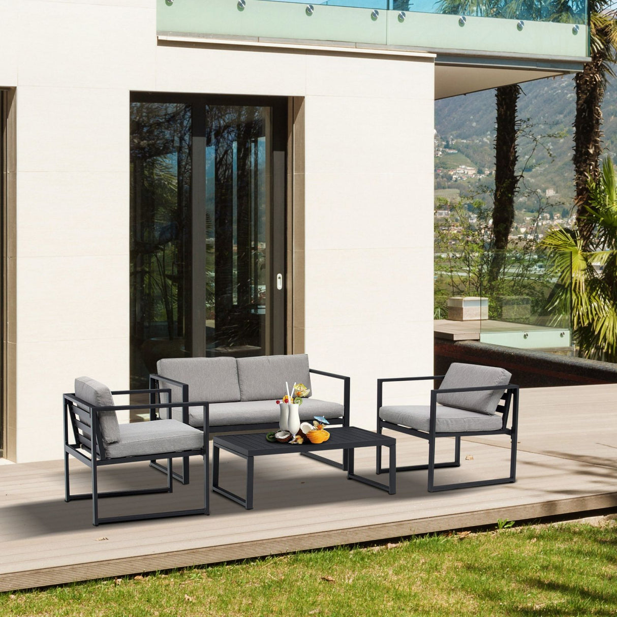 immagine-2-easycomfort-easycomfort-set-mobili-da-giardino-con-divano-2-posti-2-poltrone-e-tavolino-in-alluminio-con-cuscini-grigio-e-nero-ean-8055776915517