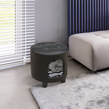 immagine-2-easycomfort-easycomfort-sgabello-cuccia-con-cuscino-per-cane-gatto-nero-39x39x42-cm-ean-8054111846004