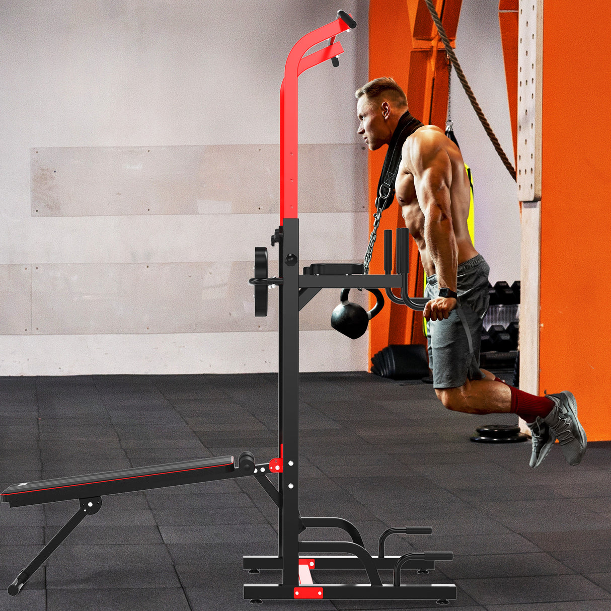 immagine-2-easycomfort-easycomfort-stazione-da-fitness-sbarra-per-trazioni-power-tower-palestra-multifunzione-pieghevole-altezza-regolabile-180-230cm-max-carico-120kg-ean-8054144132686