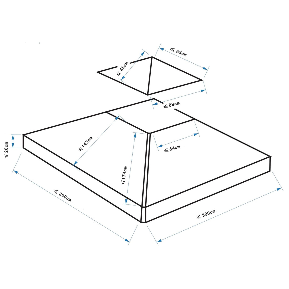 immagine-2-easycomfort-easycomfort-tetto-di-ricambio-per-gazebo-da-giardino-doppio-tetto-3x3m-ean-8054144134925