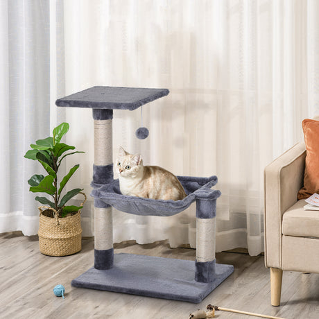 immagine-2-easycomfort-easycomfort-tiragraffi-per-gatti-multilivello-con-amaca-e-pallina-legno-e-peluche-50x36x70cm-grigio