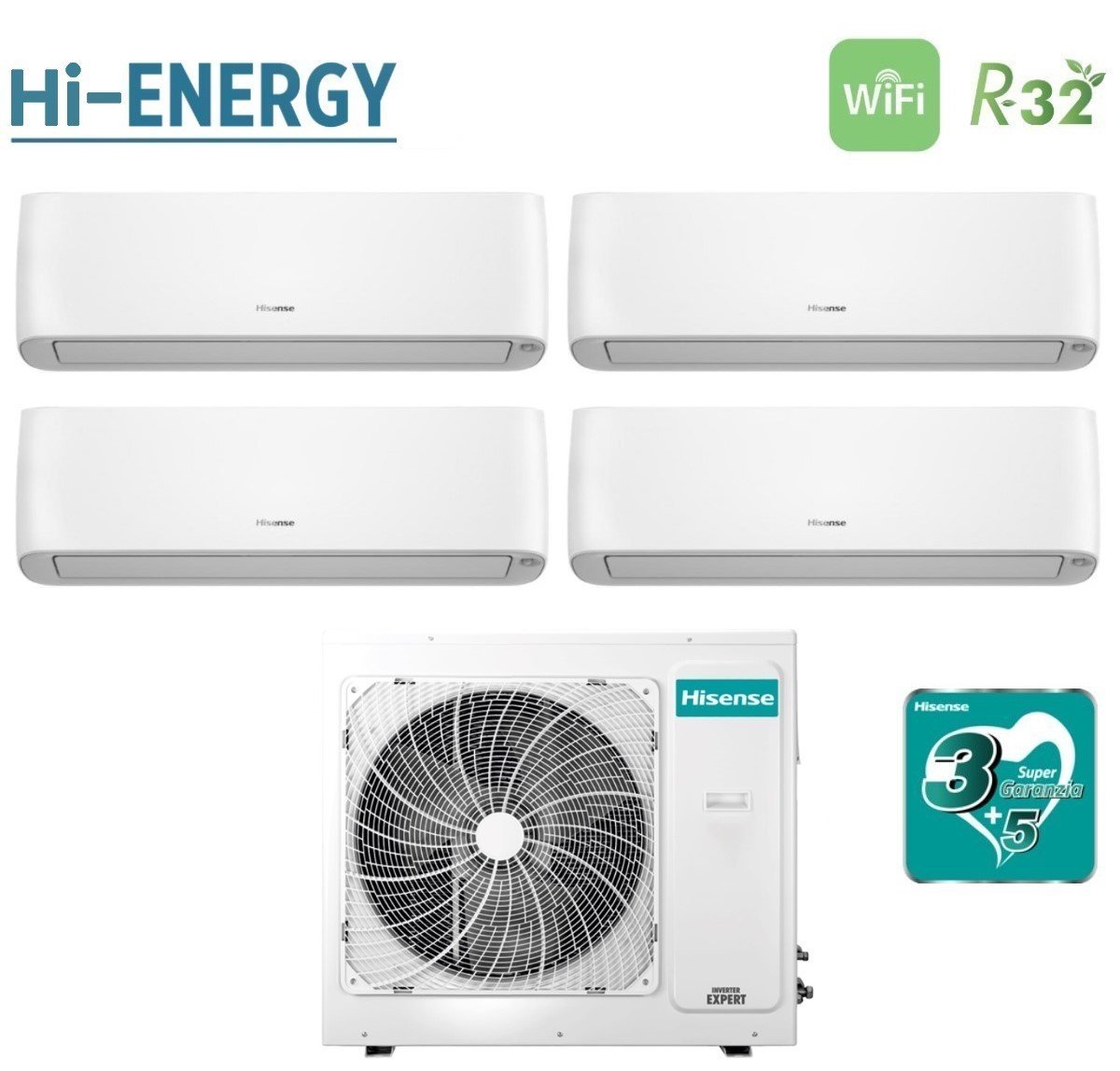 immagine-2-hisense-climatizzatore-condizionatore-hisense-quadri-split-inverter-serie-energy-pro-plus-hi-energy-12121212-con-4amw105u4raa-r-32-wi-fi-integrato-12000120001200012000