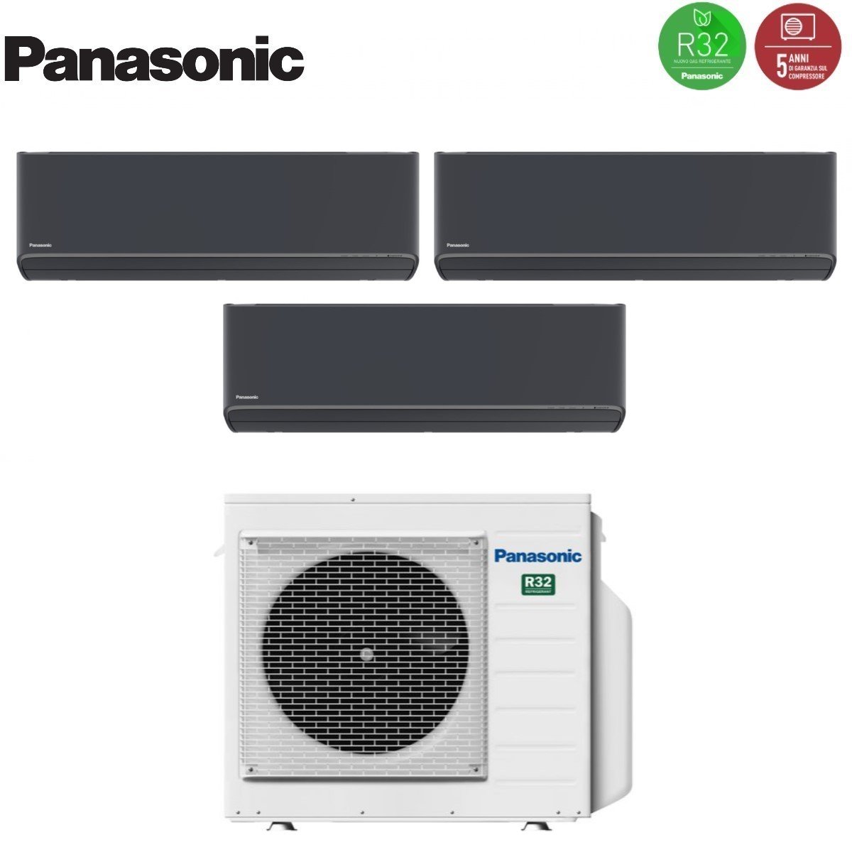 Climatizzatore Condizionatore Panasonic Trial Split Etherea Dark 700070009000 Cu 3z52tbe 0450