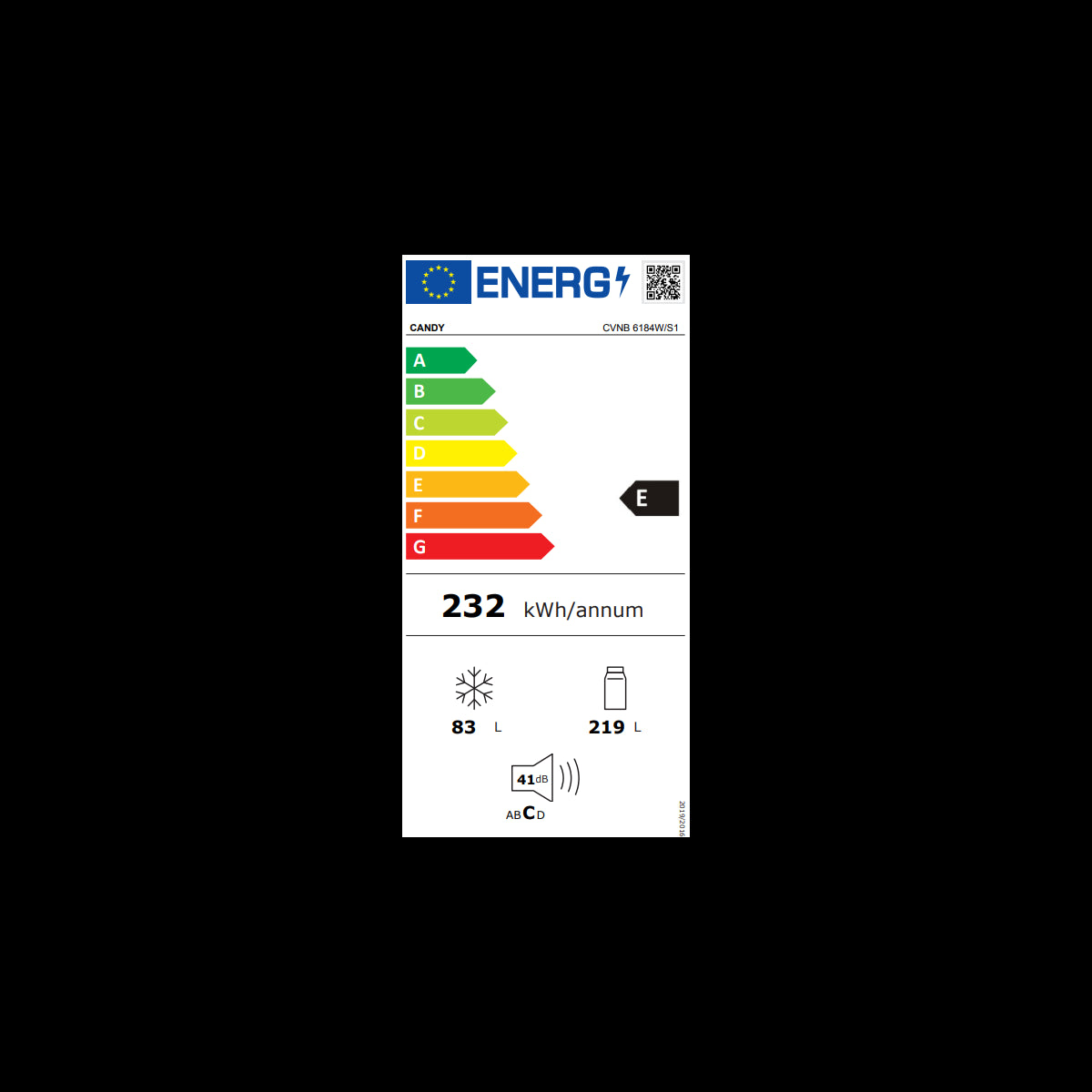 immagine-3-candy-frigorifero-combinato-candy-cvnb-6184ws1-302-litri-classe-e-ean-8016361990968