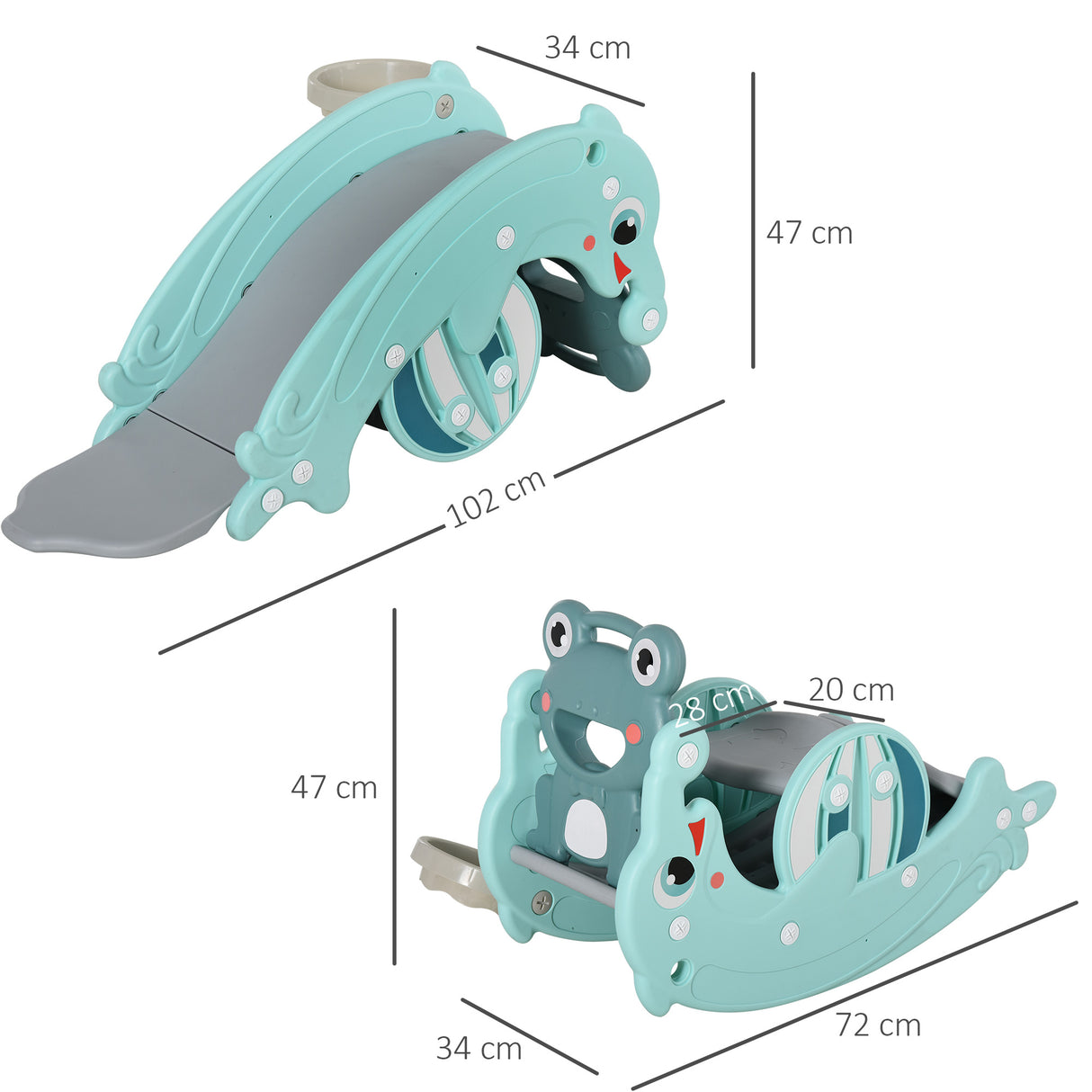 immagine-3-easycomfort-easycomfort-3-in-1-cavallo-a-dondolo-scivolo-per-bambini-e-canestro-eta-18-36-mesi-per-casa-e-giardino-verde