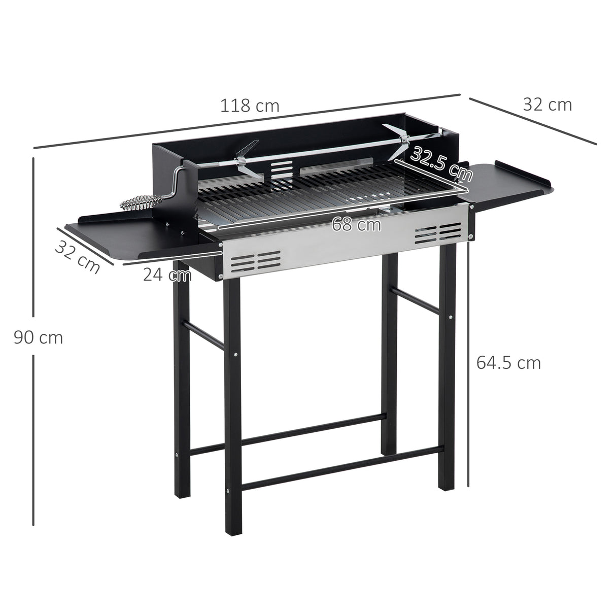 immagine-3-easycomfort-easycomfort-barbecue-a-carbone-con-griglia-girarrosto-e-mensole-pieghevoli-118x32x90cm