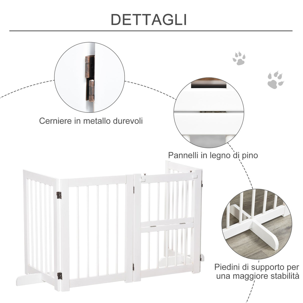 immagine-3-easycomfort-easycomfort-cancelletto-di-sicurezza-pieghevole-per-cani-e-bambini-in-legno-di-pino-bianco-215x75cm