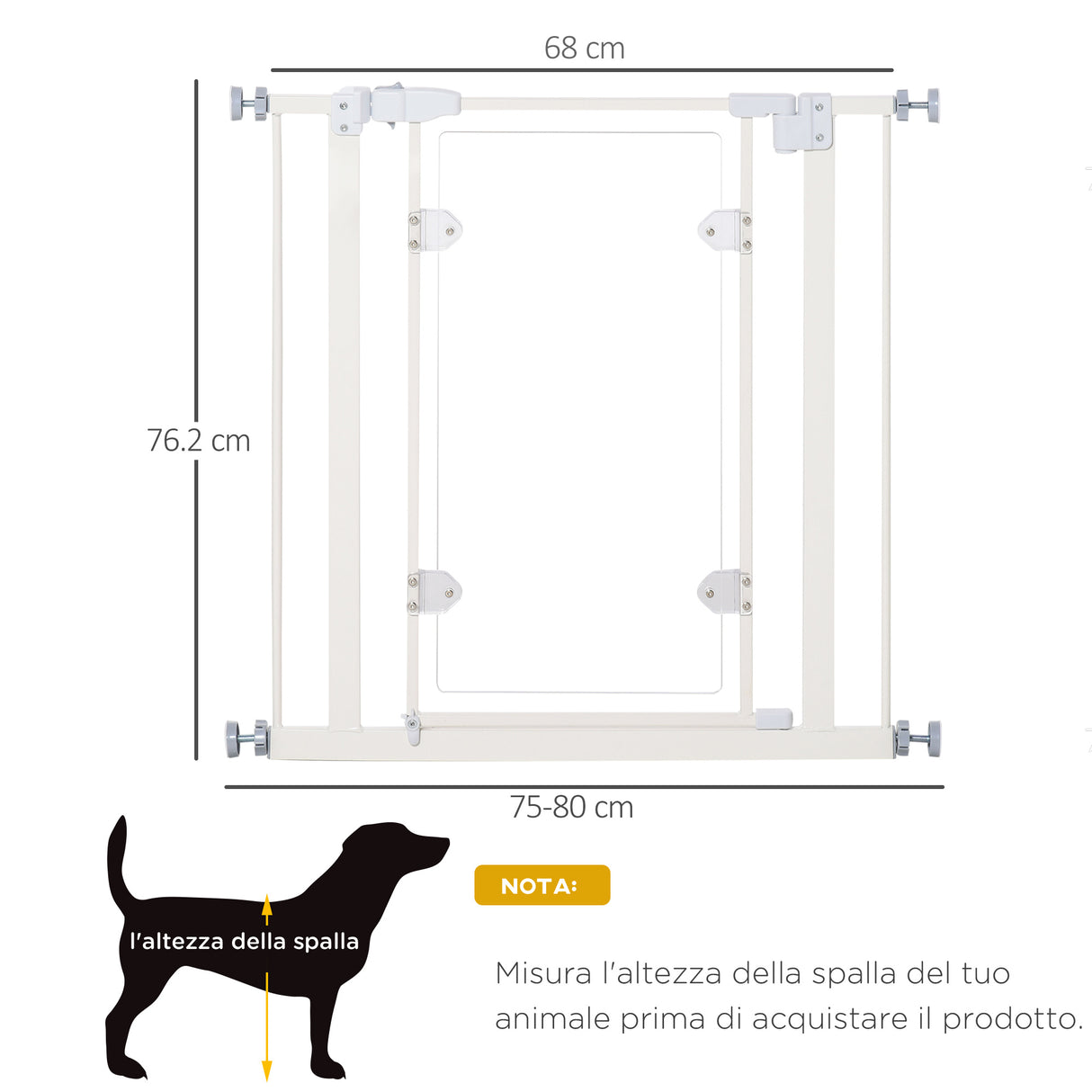 immagine-3-easycomfort-easycomfort-cancelletto-per-cani-e-animali-domestici-cancellino-con-larghezza-regolabile-fino-a-80cm-chiusura-automatica-bianco-ean-8054144130149