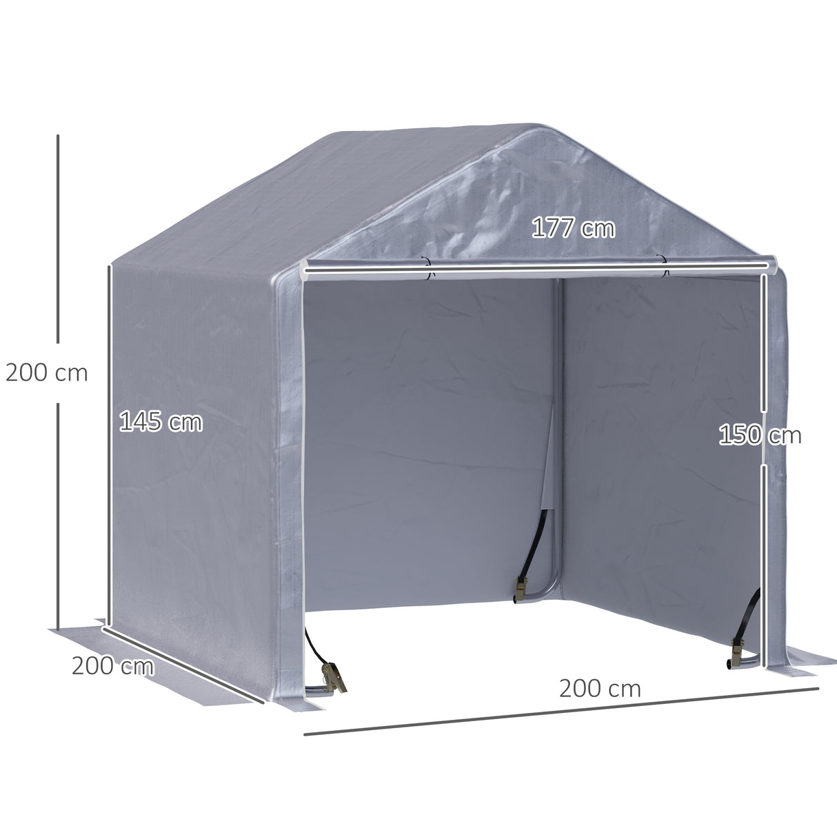 immagine-3-easycomfort-easycomfort-casetta-da-giardino-e-tenda-garage-2x2m-per-auto-e-bici-acciaio-e-copertura-anti-uv-grigio