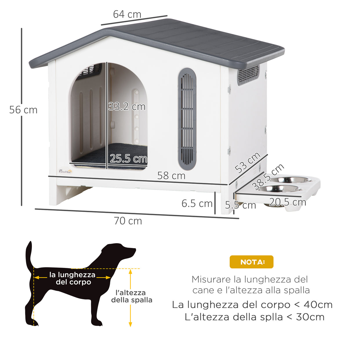 immagine-3-easycomfort-easycomfort-casetta-per-cani-rialzata-con-vassoio-per-2-ciotole-finestre-e-cuscino-in-gommapiuma-70x64x56-cm