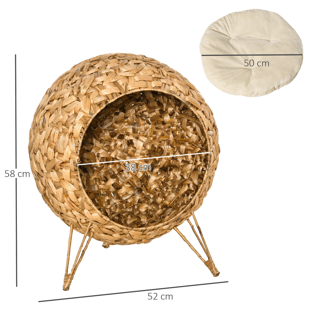 immagine-3-easycomfort-easycomfort-cesta-per-gatti-adulti-fino-a-5kg-cuccia-per-gatti-in-rattan-sintetico-marrone-52x58cm