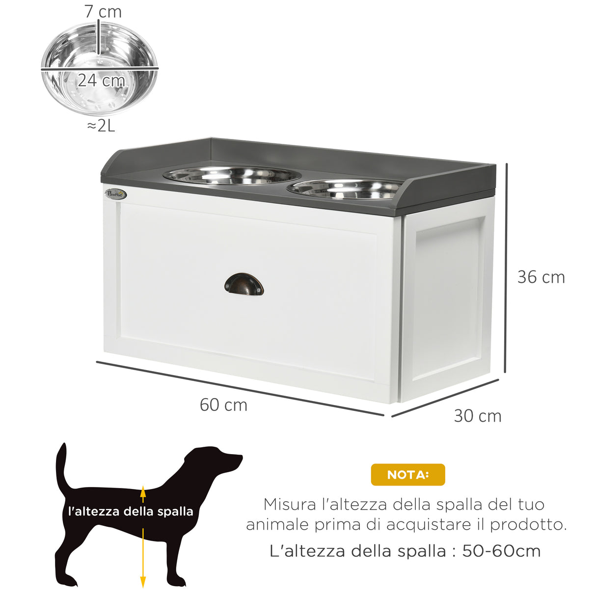 immagine-3-easycomfort-easycomfort-ciotole-per-cani-rialzate-in-acciaio-inox-e-legno-con-cassetto-60x30x36cm-bianco-e-grigio