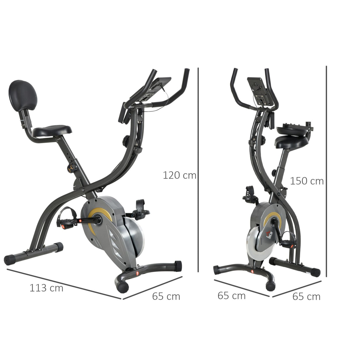 immagine-3-easycomfort-easycomfort-cyclette-pieghevole-resistenza-regolabile-su-16-livelli-bici-da-spinning-con-elastici-per-braccia-e-schermo-lcd-volano-6kg-113x65x120cm-nero-grigio