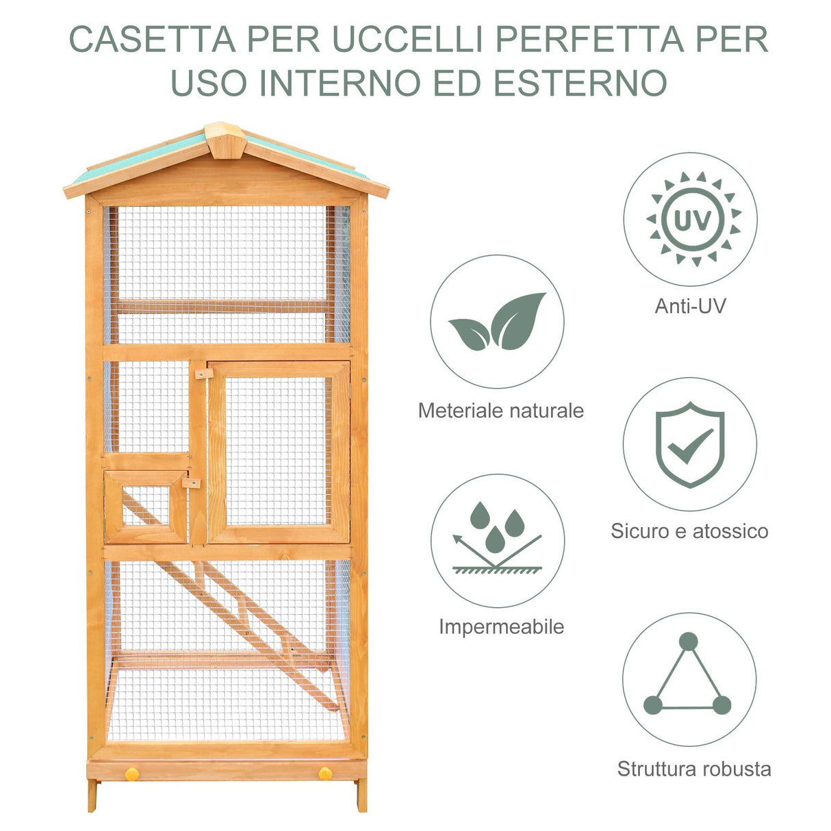 immagine-3-easycomfort-easycomfort-gabbia-per-uccellini-da-esterno-in-legno-di-pino-voliera-con-2-aperture-e-scaletta-68x63x165cm-ean-8054144136561