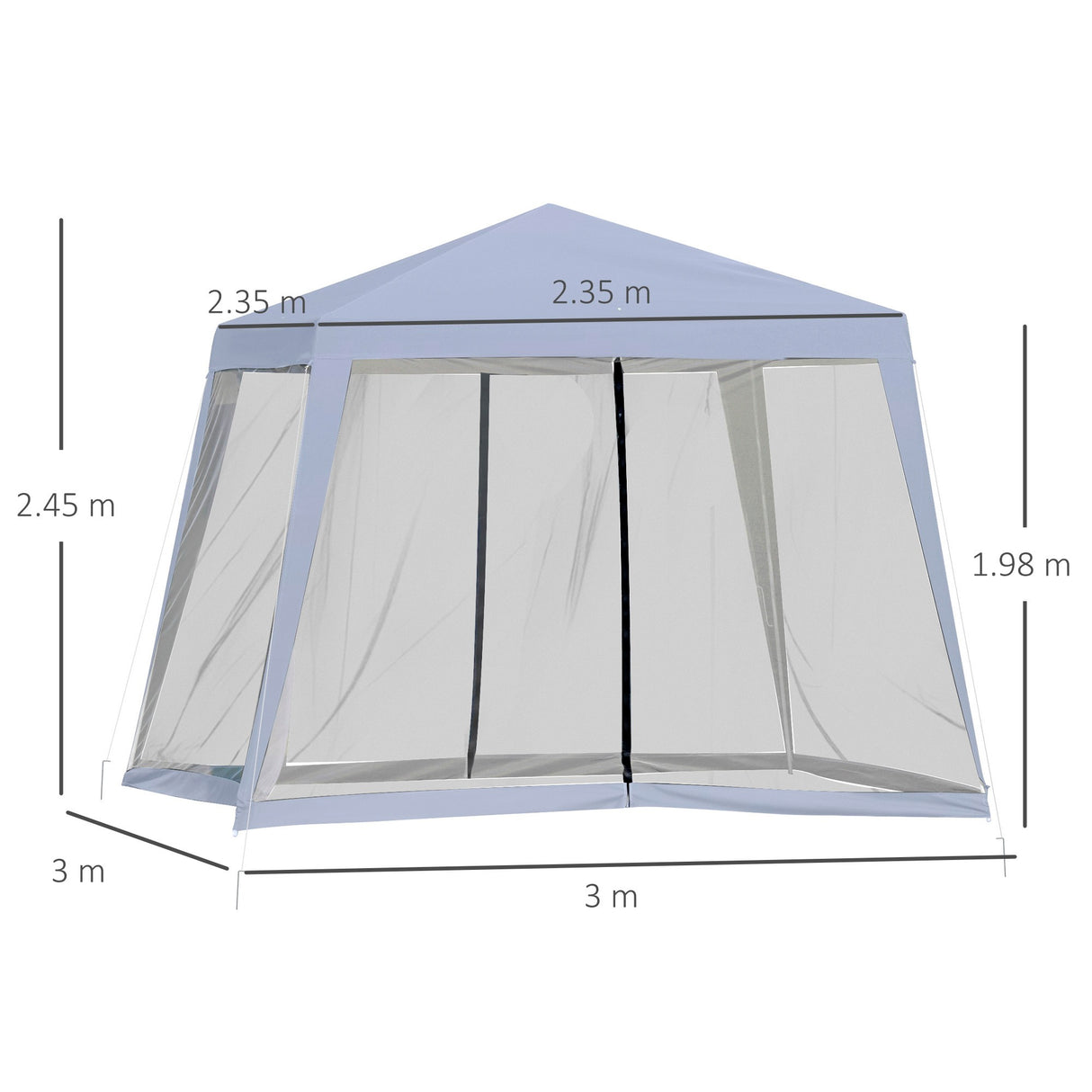 immagine-3-easycomfort-easycomfort-gazebo-da-giardino-3x3m-con-zanzariera-copertura-in-poliestere-e-struttura-in-metallo-grigio-ean-8054144135663