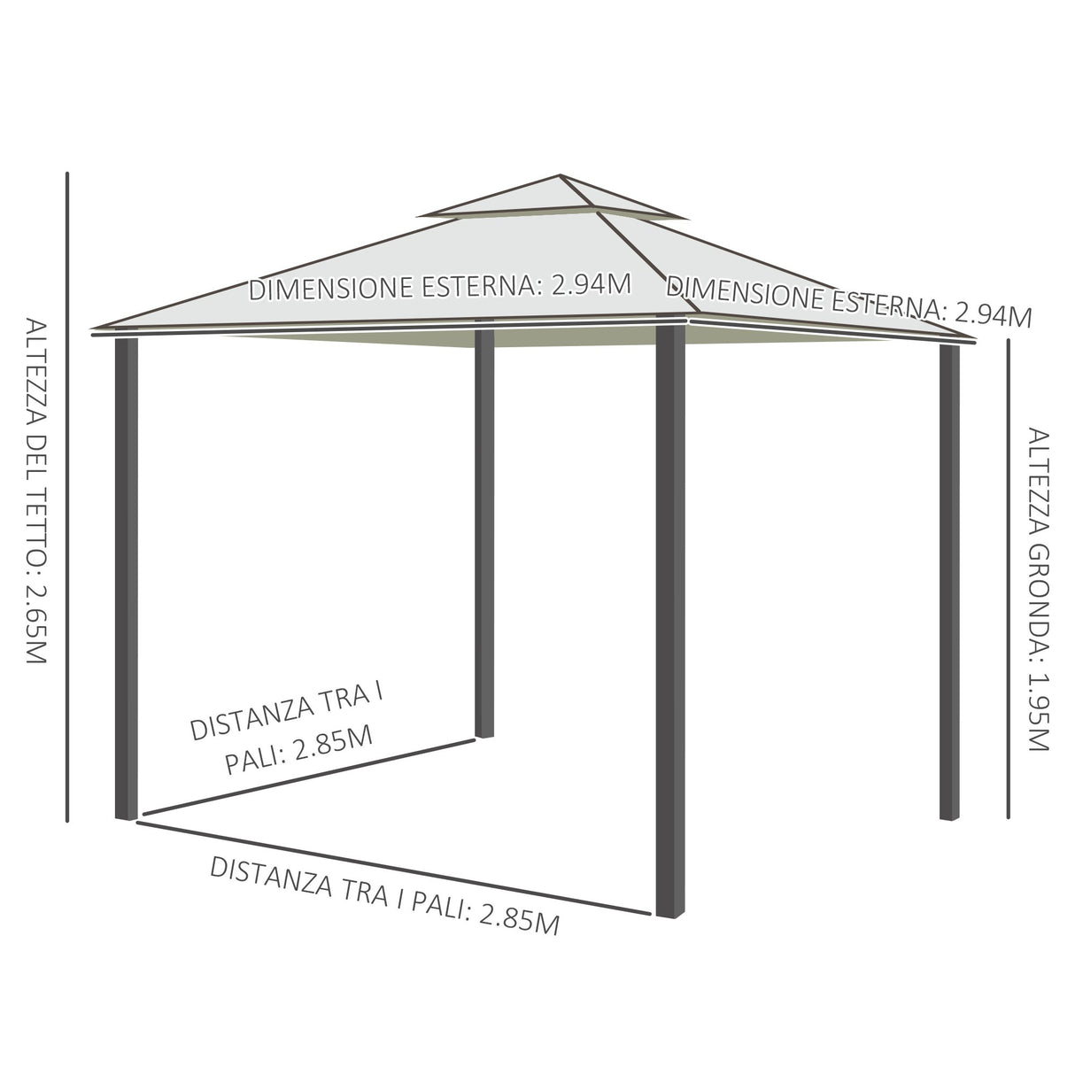 immagine-3-easycomfort-easycomfort-gazebo-da-giardino-3x3m-con-zanzariera-struttura-in-metallo-e-copertura-in-poliestere-beige-ean-8054144137995