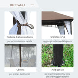 immagine-3-easycomfort-easycomfort-gazebo-da-giardino-3x3m-con-zanzariera-tetto-a-2-livelli-e-struttura-in-metallo-marrone-ean-8055776913209