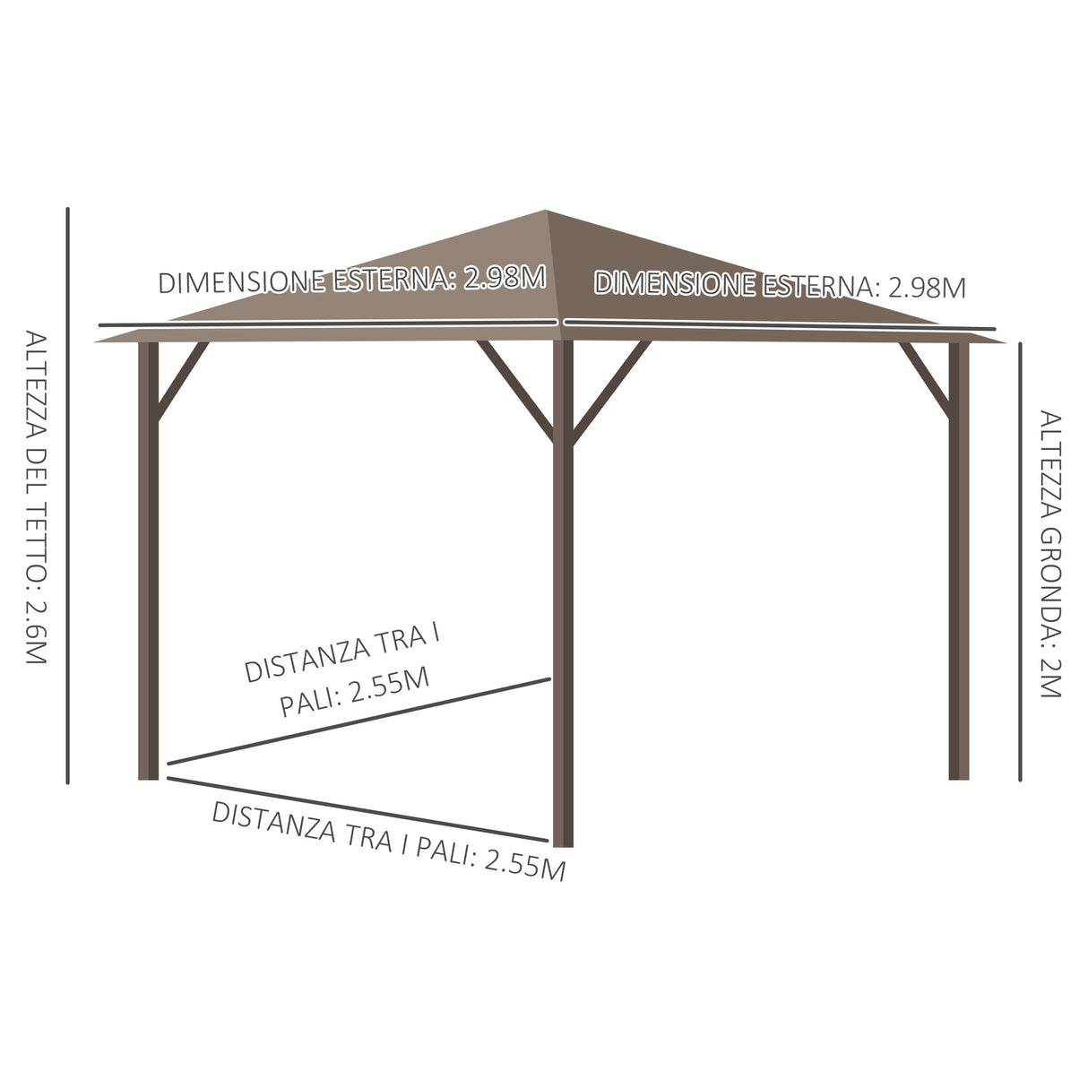 immagine-3-easycomfort-easycomfort-gazebo-da-giardino-3x3m-in-alluminio-con-zanzariera-tende-laterali-e-tetto-rigido-marrone