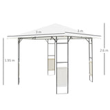 immagine-3-easycomfort-easycomfort-gazebo-da-giardino-3x3m-in-metallo-nero-con-tettuccio-bianco-ean-8054144130101