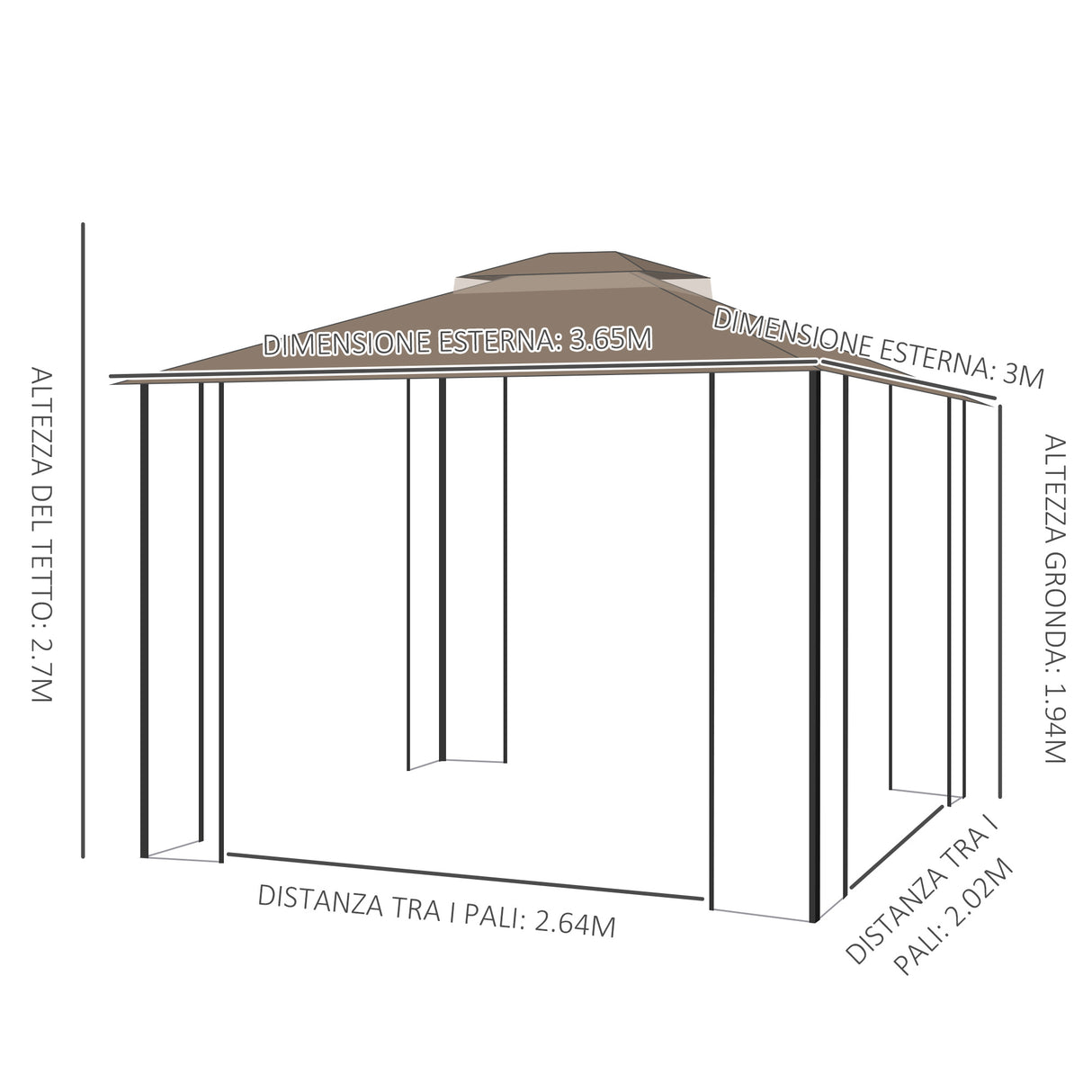 immagine-3-easycomfort-easycomfort-gazebo-da-giardino-con-zanzariera-doppio-tetto-e-struttura-metallo-3-7x3m-marrone-e-beige