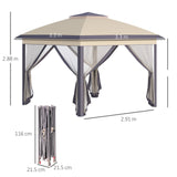 immagine-3-easycomfort-easycomfort-gazebo-da-giardino-pieghevole-con-zanzariera-e-altezza-regolabile-330x330x288cm-beige