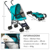 immagine-3-easycomfort-easycomfort-passeggino-per-cani-piccoli-pieghevole-ruote-girevoli-con-freno-in-eva-e-guinzaglio-di-sicurezza-65x42x94cm-verde