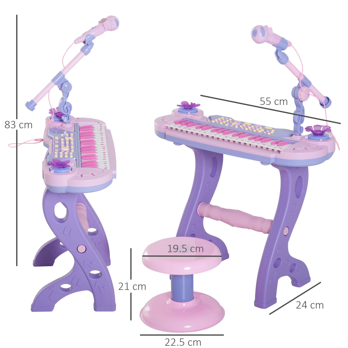 immagine-3-easycomfort-easycomfort-pianola-per-bambini-a-37-tasti-con-sgabello-e-microfono-12-strumenti-e-22-musiche-registrazione-mp3-e-karaoke-rosa