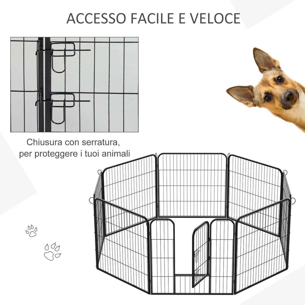 immagine-3-easycomfort-easycomfort-recinto-recinzione-per-animali-cuccioli-cani-8pz-80x80cm-nero-ean-8054144134345