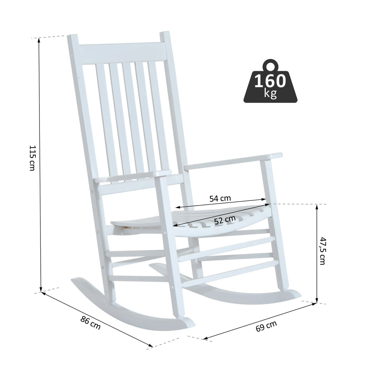 immagine-3-easycomfort-easycomfort-sedia-a-dondolo-stile-classico-in-legno-impermeabile-bianco-ean-8055776910727