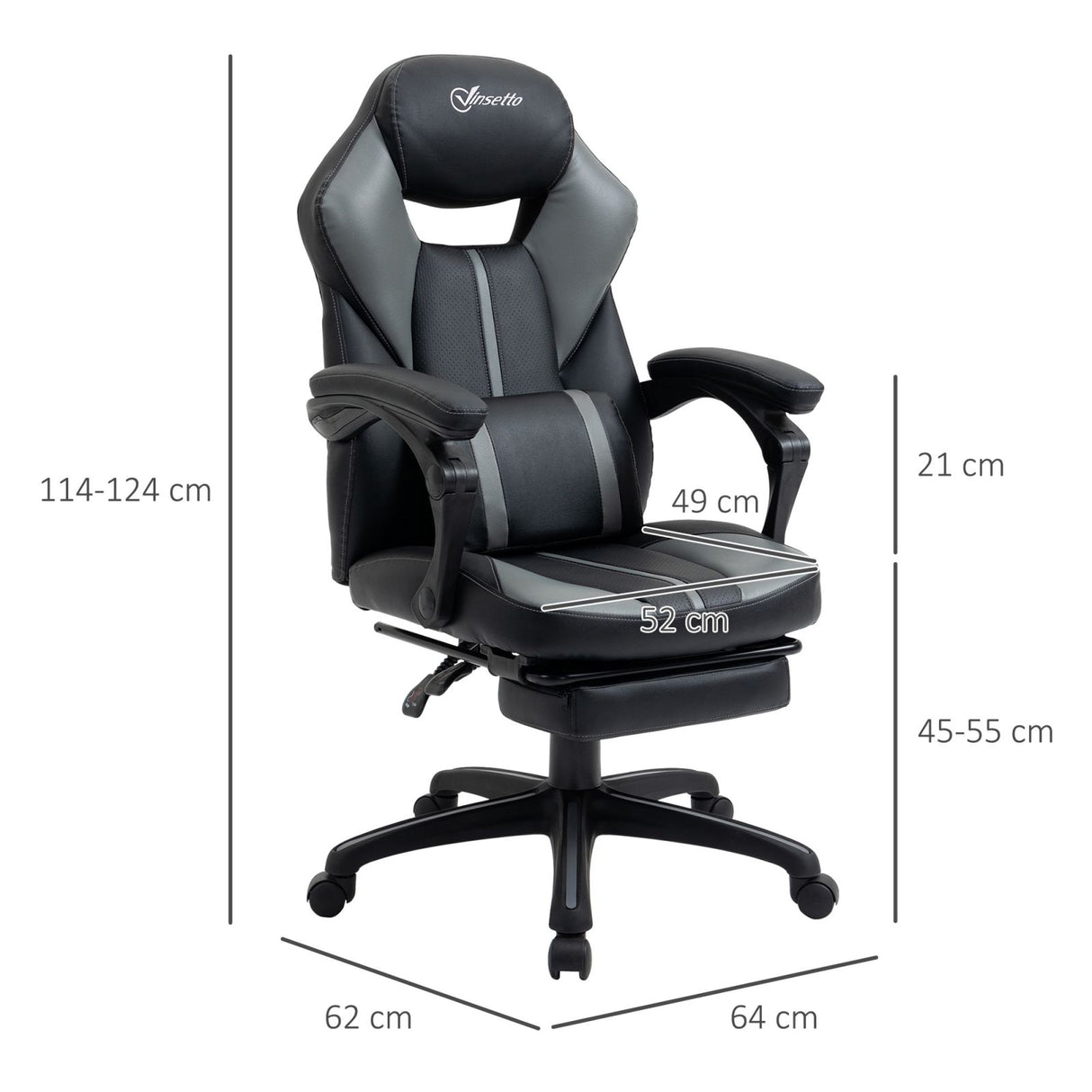 immagine-3-easycomfort-easycomfort-sedia-da-ufficio-imbottita-con-altezza-regolabile-sedia-ergonomica-reclinabile-per-computer-con-poggiapiedi-estraibile-in-similpelle-nera-e-grigia